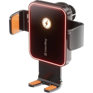Универсальный автодержатель ColorWay Ultra-mini. автозажим, Wireless Charger 15W Black (CW-CHAW069Q-BK)