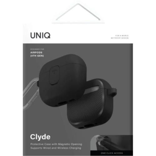 Чехол для наушников Uniq Clyde для AirPods 4 Lock Case Black (8886463693193) Чехол для наушников Uniq Clyde для AirPods 4 Lock Case Black (8886463693193)