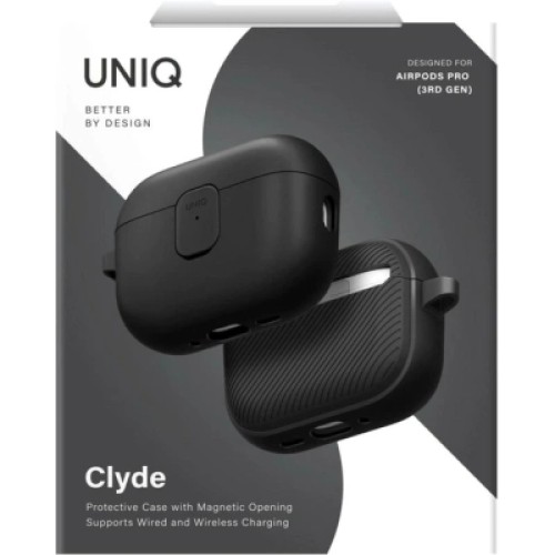 Чехол для наушников Uniq Clyde для AirPods Pro 3 gen Black/Grey (8886463696965) Чехол для наушников Uniq Clyde для AirPods Pro 3 gen Black/Grey (8886463696965)