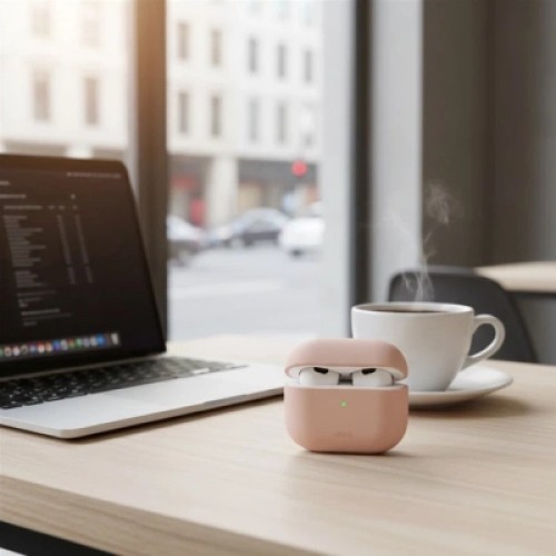 Чехол для наушников Uniq Lino AirPods 4 Silicone Pink Blush (8886463691380)