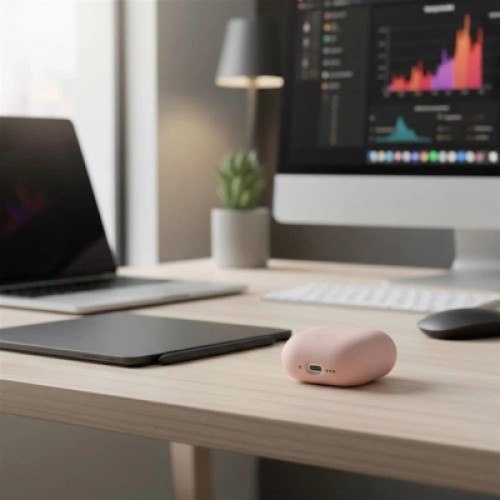 Чехол для наушников Uniq Lino AirPods 4 Silicone Pink Blush (8886463691380)