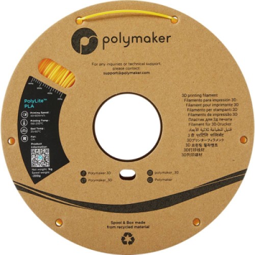Пластик для 3D-принтера Polymaker PLA POLYLITE 1,75mm 1kg YELLOW (PA02007)
