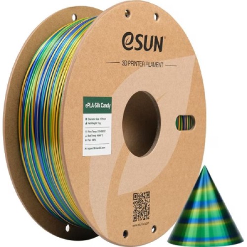 Пластик для 3D-принтера eSUN ePLA-SILK Candy 1,75mm 1kg GOLDBLUEGREEN (EPLA-SILK CANDY175JUG1)