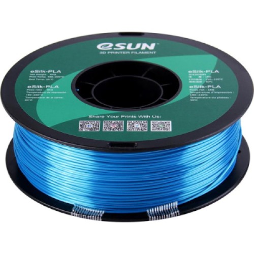 Пластик для 3D-принтера eSUN eSilk-PLA 1кг, 1.75мм, cyan (ESILK-PLA175CY1)