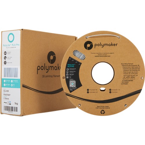 Пластик для 3D-принтера Polymaker PLA POLYLITE PRO 1,75mm 1kg METALLIC SILVER (PA07007)