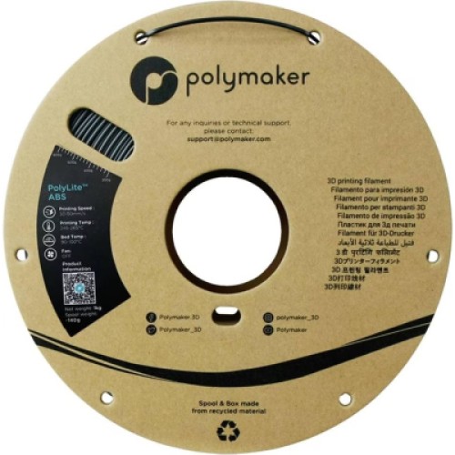 Пластик для 3D-принтера Polymaker ABS POLYLITE 1,75mm 1kg DARK GREY (PE01028)