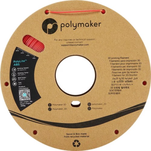Пластик для 3D-принтера Polymaker ABS POLYLITE 1,75mm 1kg RED (PE01004)