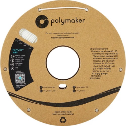 Пластик для 3D-принтера Polymaker ABS POLYLITE 1,75mm 1kg WHITE (PE01002)