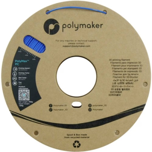 Пластик для 3D-принтера Polymaker PC PolyMax TOUGH 1,75mm 0,75kg BLUE (PC02011)