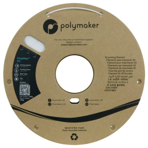 Пластик для 3D-принтера Polymaker PC PolyMax TOUGH 1,75mm 0,75kg WHITE (PC02002)