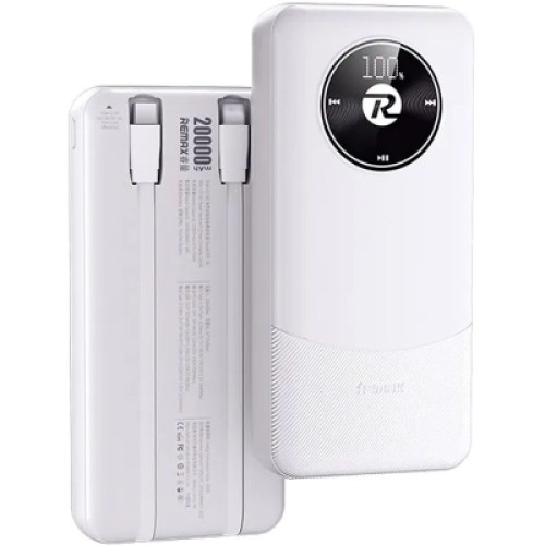 Батарея универсальная Remax 20000mAh, 22.5W, Black (RPP-38 / 45364 / White)