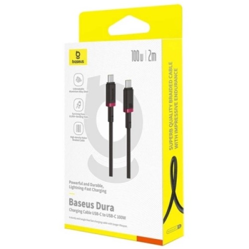 Дата кабель USB-C to USB-C 2.0m 100W Dura Series black red Baseus (P10377803U01-03)