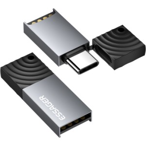 Зчитувач флеш-карт Essager USB-C + USB-A to Micro SD black (EDKTF-QW0G-P)