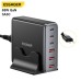 Зарядное устройство Essager 3xUSB-C + 3xUSB-A 85W GaN black (EZC85W-SXB0G-Z)