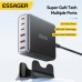 Зарядное устройство Essager 3xUSB-C + 3xUSB-A 85W GaN black (EZC85W-SXB0G-Z)