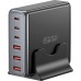 Зарядное устройство Essager 3xUSB-C + 3xUSB-A 85W GaN black (EZC85W-SXB0G-Z)