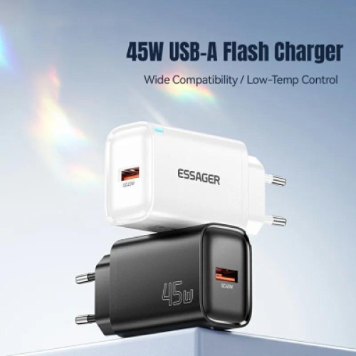 Зарядное устройство Essager USB-A QC3.0 45W black (ECT45W-RPB01-Z)