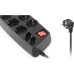 Сетевой фильтр питания REAL-EL RS-Protect 505, 5m, black (EL122300046)