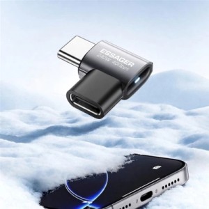 Переходник USB-C F to USB-C M USB 4.0 40Gbps 240W 90° corner Essager (EOTG7-YH0G-P)
