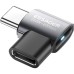 Переходник USB-C F to USB-C M USB 4.0 40Gbps 240W 90° corner Essager (EOTG7-YH0G-P)