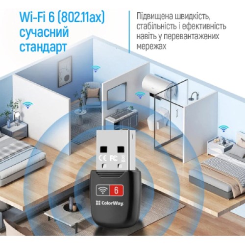 Сетевая карта Wi-Fi ColorWay CW-AD-W1