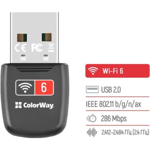 Сетевая карта Wi-Fi ColorWay CW-AD-W1