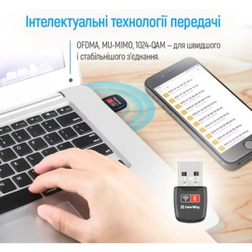 Сетевая карта Wi-Fi ColorWay CW-AD-W1