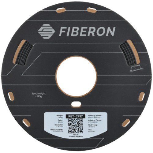 Пластик для 3D-принтера Polymaker Fiberon PET-CF17 1,75mm 0,5kg BLACK (FL01001)