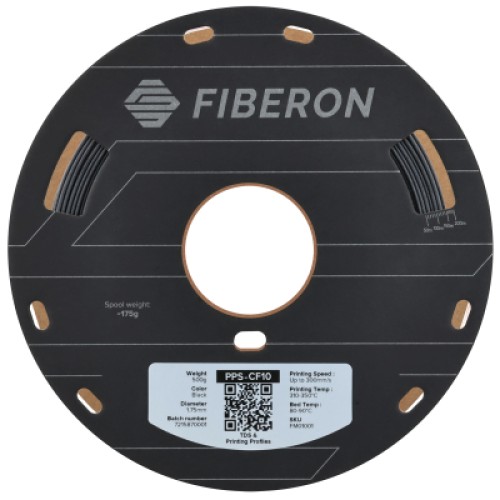 Пластик для 3D-принтера Polymaker Fiberon PPS-CF10 1,75mm 0,5kg BLACK (FM01001)