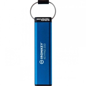 USB флеш накопичувач Kingston 128GB IronKey Keypad 200 Type-C Encrypted Blue USB 3.2 (IKKP200C/128GB)
