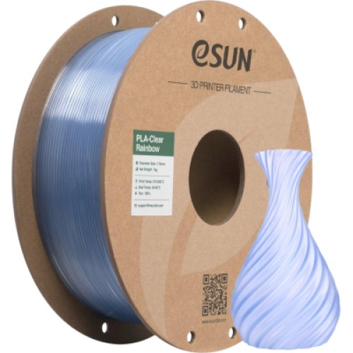 Пластик для 3D-принтера eSUN PLA Clear Rainbow 1,75mm 1kg Blue-Crystal (PLA-CLRB175O-CB1P1)