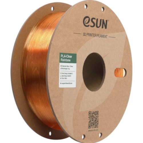 Пластик для 3D-принтера eSUN PLA Clear Rainbow 1,75mm 1kg FLAME-Crystal (PLA-CLRB175O-CF1P1)