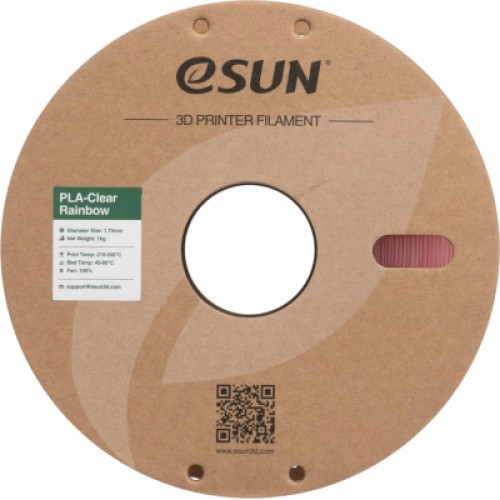 Пластик для 3D-принтера eSUN PLA Clear Rainbow 1,75mm 1kg PINK-Crystal (PLA-CLRB175O-CP1P1)