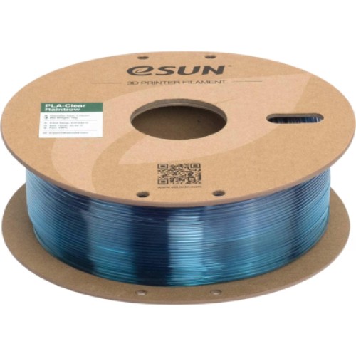 Пластик для 3D-принтера eSUN PLA Clear Rainbow 1,75mm 1kg PURPLE BLUE CYAN (PLA-CLRB175RB-ZUCY1P1)
