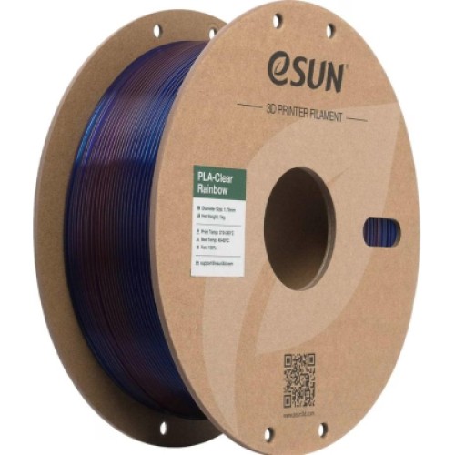 Пластик для 3D-принтера eSUN PLA Clear Rainbow 1,75mm 1kg Transl BLUE PURPLE (PLA-CLRB175T-UZ1P1)