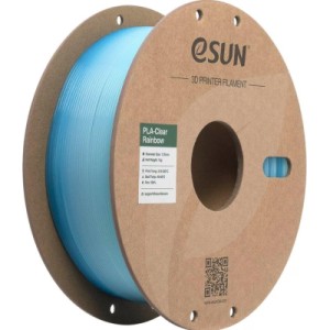 Пластик для 3D-принтера eSUN PLA Clear Rainbow 1,75mm 1kg Transl BLUE WHITE (PLA-CLRB175T-UW1P1)