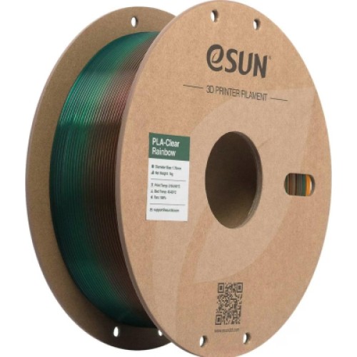 Пластик для 3D-принтера eSUN PLA Clear Rainbow 1,75mm 1kg Transl RAINBOW A (PLA-CLRB175T-RBA1P1)
