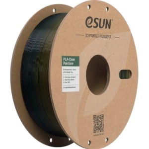 Пластик для 3D-принтера eSUN PLA Clear Rainbow 1,75mm 1kg Transl YEL GRN BLUE (PLA-CLRB175T-YGU1P1)