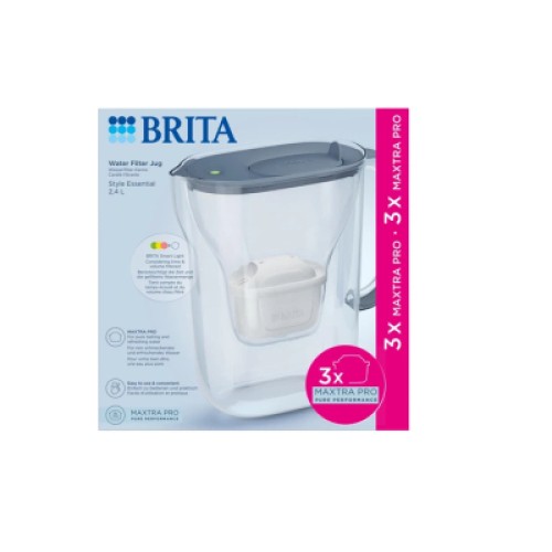 Фильтр-кувшин Brita Style Essential MXPro 2.4л + 3 картриджа сіро-блакитний (1058103)