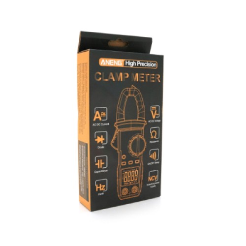 Токовые клещи ANENG ST182 V (AC/DC), A (AC), Ω, C, Hz, °C/°F, Data Hold, прозвонка, тест диодов, подсветка. (ST182)