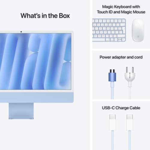 Компьютер Apple 24" iMac Retina 4.5K / Apple M4 (10-c/CPU, 10-c/GPU), 24, 512, Blue, A3137 (MD2T4UA/A)