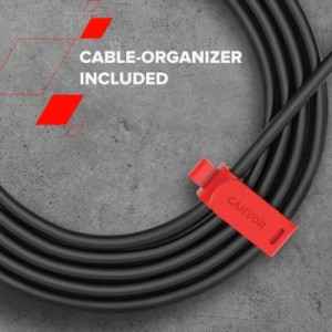 Дата кабель USB 2.0 AM to USB-C 2.0m 18W TPE black Canyon (CNS-AC18SC20B)