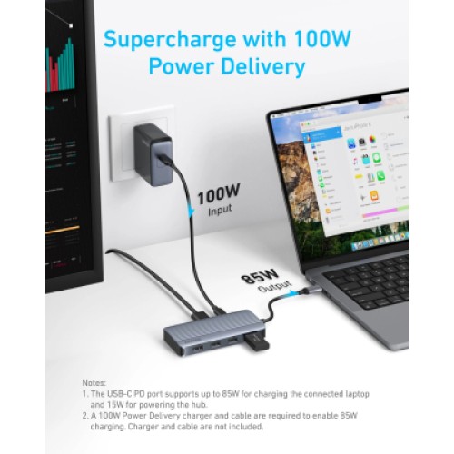 Концентратор USB-C 7-in-1 1xUSB-C PD100W + 2xHDMI + 4xUSB-A black Anker (A83740A2) Концентратор USB-C 7-in-1 1xUSB-C PD100W + 2xHDMI + 4xUSB-A black Anker (A83740A2)