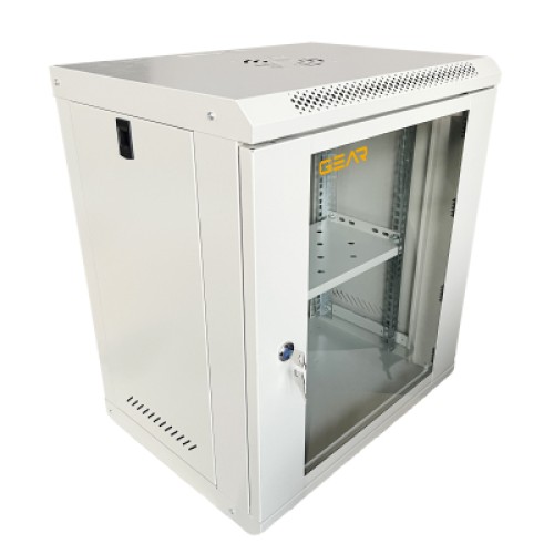 Шкаф настенный GEAR 12U 19" 530x400x600 мм, + полка 19", grey (GWMSN-12U-530-400G)