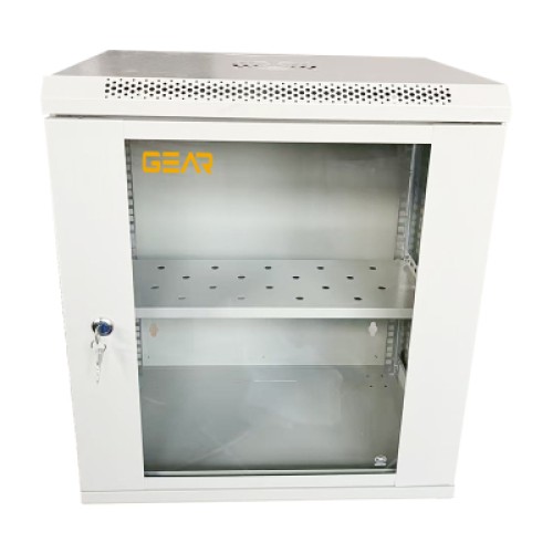 Шкаф настенный GEAR 12U 19" 600x450x650 мм, + полка 19", grey (GWMSN-12U-600-450G)