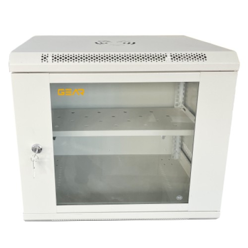 Шкаф настенный GEAR 9U 19" 600x450x500 мм, + полка 19", grey (GWMSN-9U-600-450G)