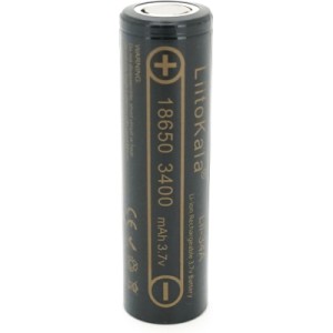 Акумулятор 18650 3400mah (3250-3350mah), 3.7V(2.75-4.2V), Black Liitokala (Lii-34A)