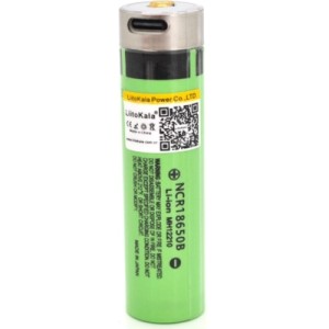 Акумулятор 18650 3400mah, 3.7V(2.75-4.2V), Type-C, Green Liitokala (Lii-34B-USB)