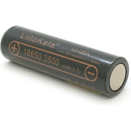 Аккумулятор 18650 3500mah (3300-3500mah), 3.7V(2.75-4.2V), Black Liitokala (Lii-35A-JT)