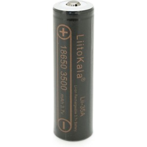 Акумулятор 18650 3500mah (3300-3500mah), 3.7V(2.75-4.2V), Black Liitokala (Lii-35A-JT)